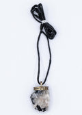Quartz with Tourmaline Crystal Necklace